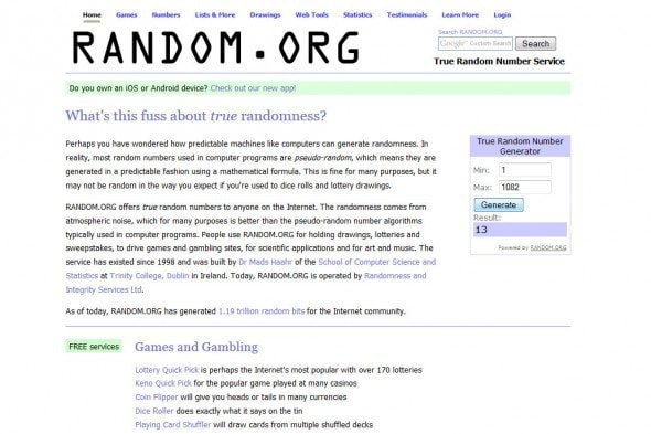RANDOM.ORG - True Random Number Service - Mozilla Firefox 1172014 64545 AM