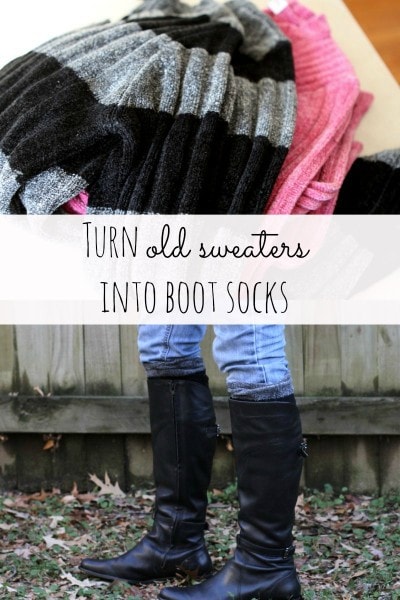 Make boot socks from old sweaters