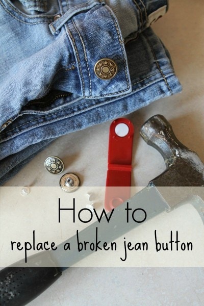 How to replace a broken jean button - The Frugal Girl