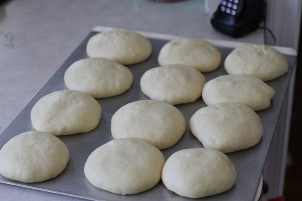 risen hamburger buns