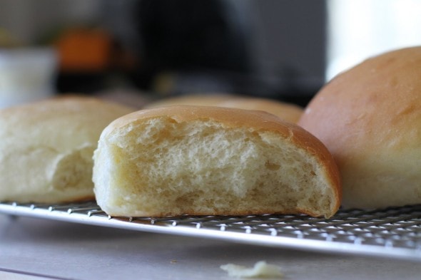 fluffy homemade hamburger bun