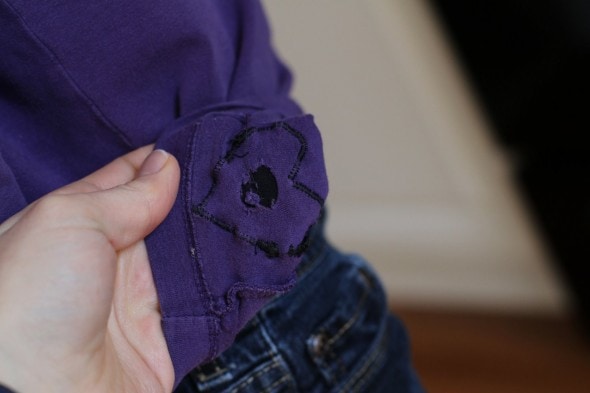 how to fix a hole in a knit shirt