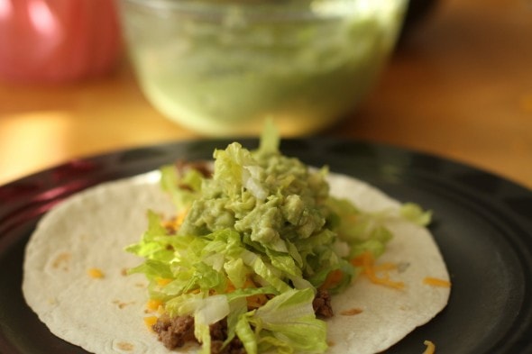 tacos with guacamole