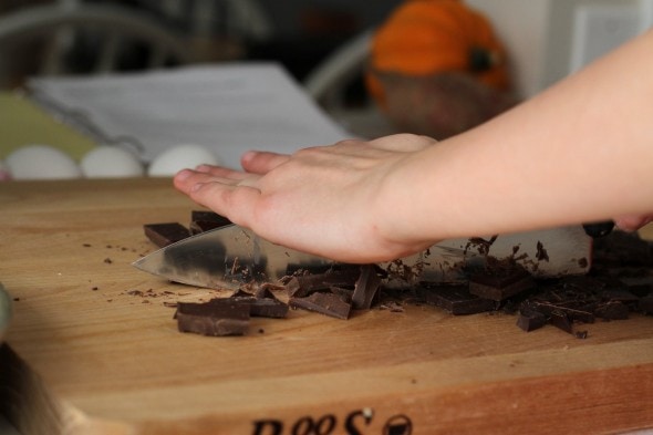 Lisey chopping chocolate