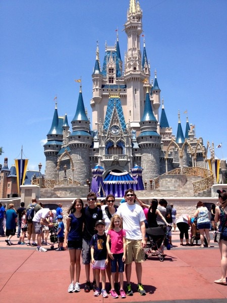 FG family at Magic Kingdom castle