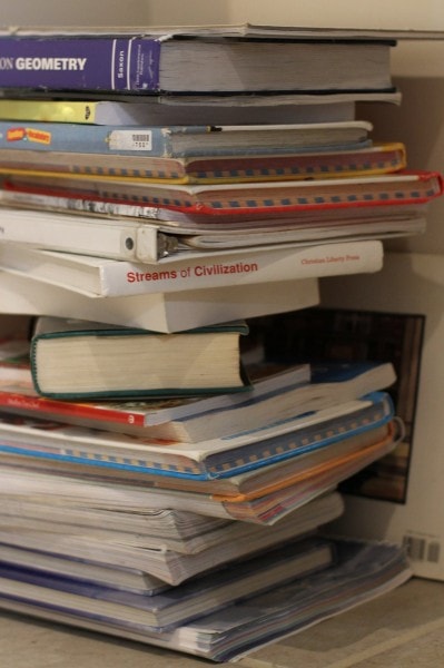 messy pile of books