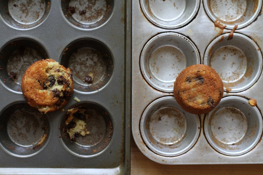 Two muffin tins side by side.