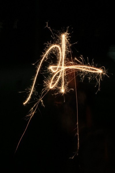 sparkler writing