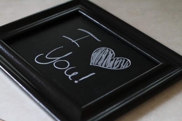 chalkboard made from old picture frame