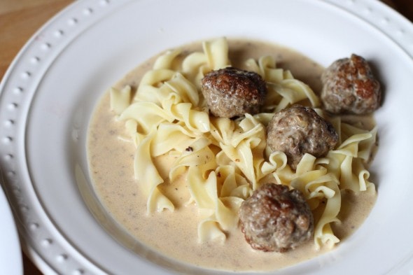 A bowl of Swedish meatballs.