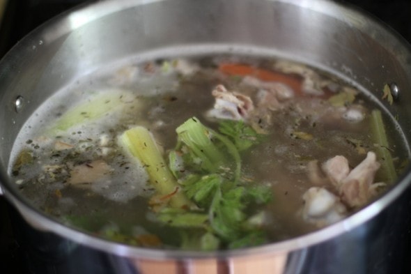 homemade chicken broth