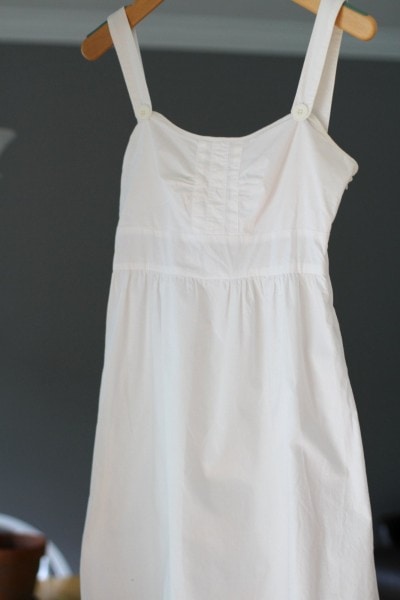 white Goodwill dress