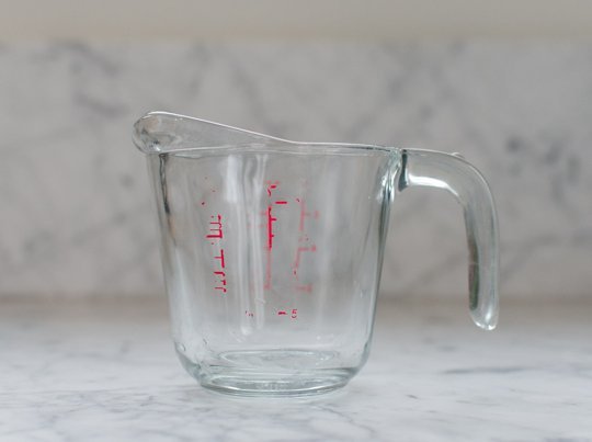 measuring cup with faded markings