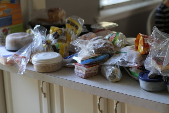 messy freezer contents