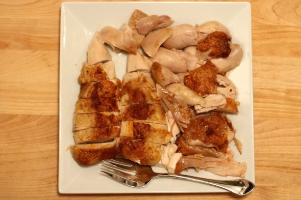 salted, roasted chicken