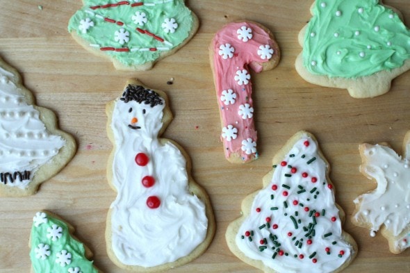 frosted christmas cookies