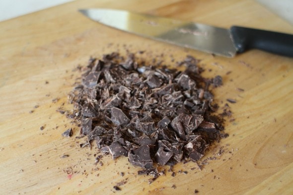 chopped chocolate for fudge sauce