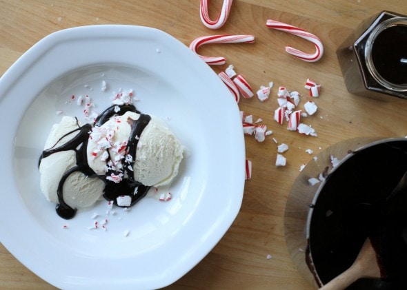 make fudge sauce with leftover candy canes