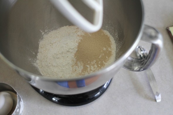 combine yeast and flour