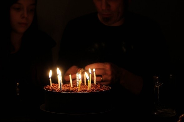 lighting birthday candles