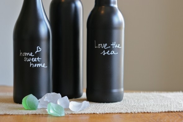 5 Renter-Friendly Chalkboard Paint Ideas- Paint Wine Bottles