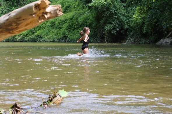 jumping in the river