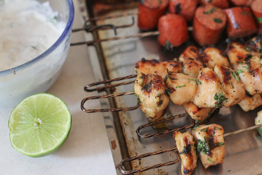 Chipotle Chicken Skewers with Creamy Sauce