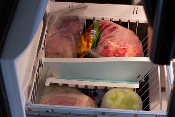 a freezer drawer.