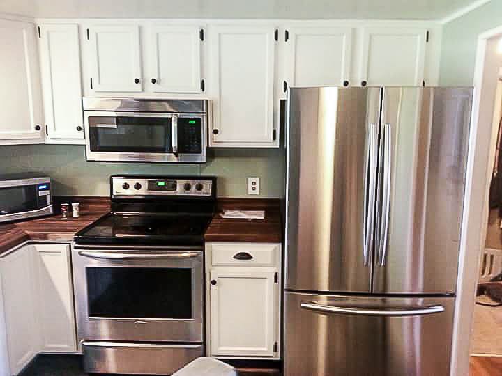 kitchen cabinets after DIY paint