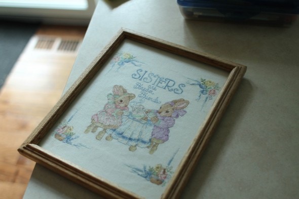 sisters cross stitch