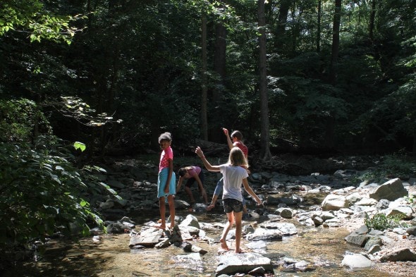 kids in the river