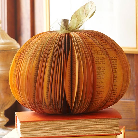 10 Classy Fall Crafts - Sparkly Leaf Garland - Book Pumpkin 