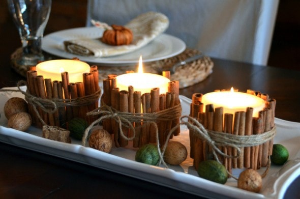 10 Classy Fall Crafts - Cinnamon Stick Candles