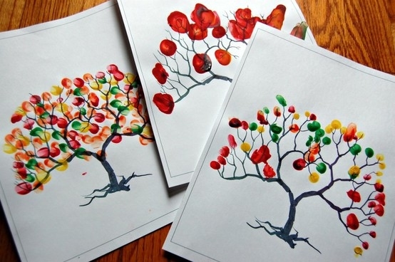 10 Classy Fall Crafts - Fingerprint Tree