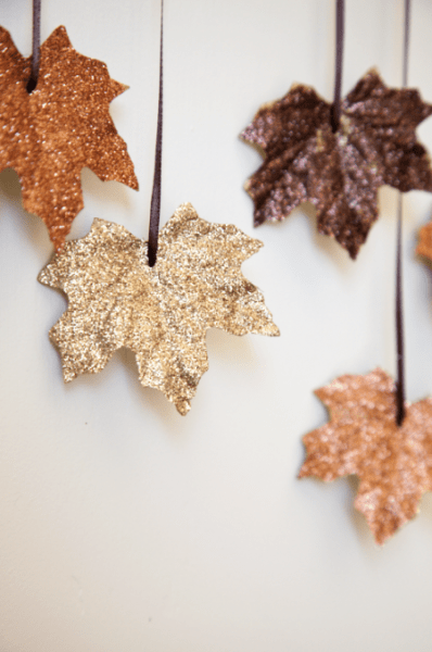 10 Classy Fall Crafts - Sparkly Leaf Garland