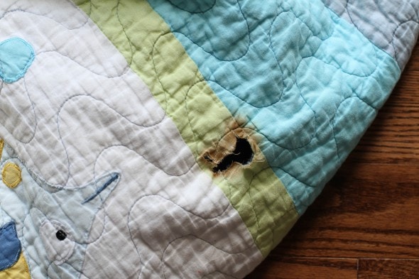 quilt with hole