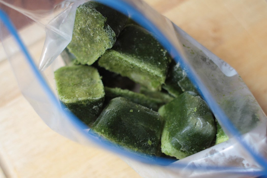 collard green ice cubes for smoothies