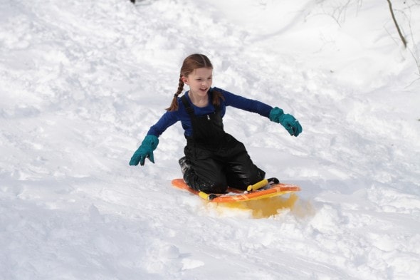 zoe sledding