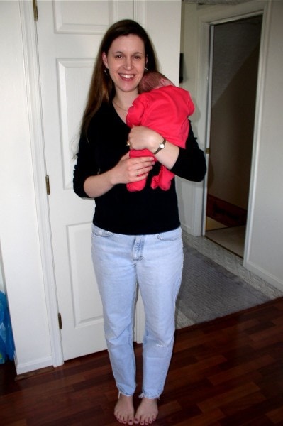 Kristen holding infant Sonia.