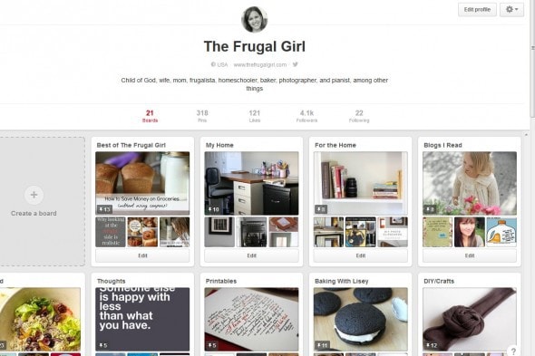 The Frugal Girl on Pinterest 