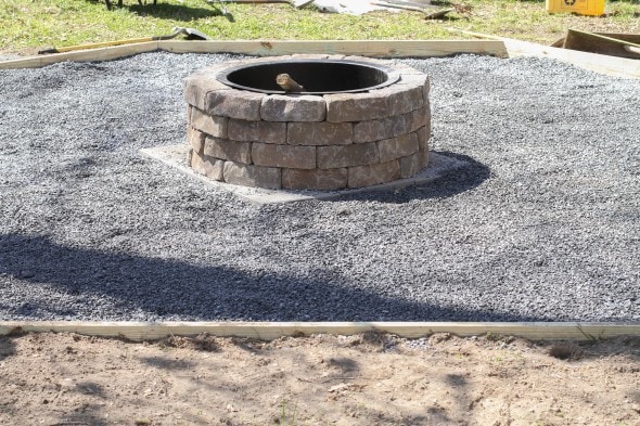 gravel around fire pit