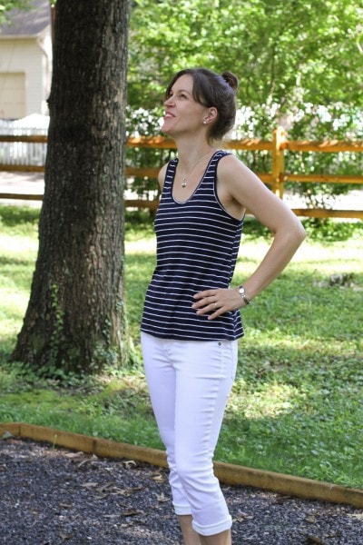 stripey tank top