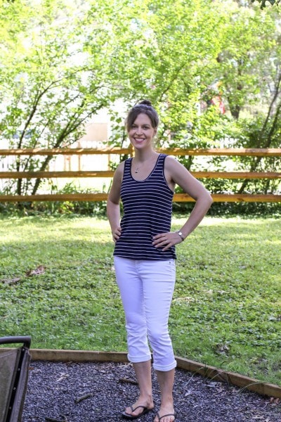 navy striped tank top