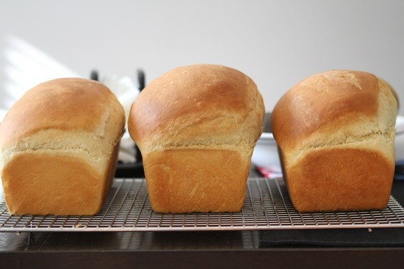 egg bread cooling on wire rack