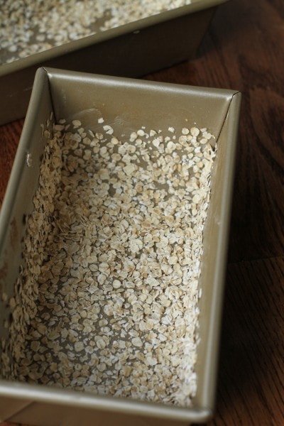 oat coated bread pan