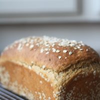 oatmeal bread cooling on rack