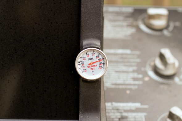 A Weber grill thermometer.