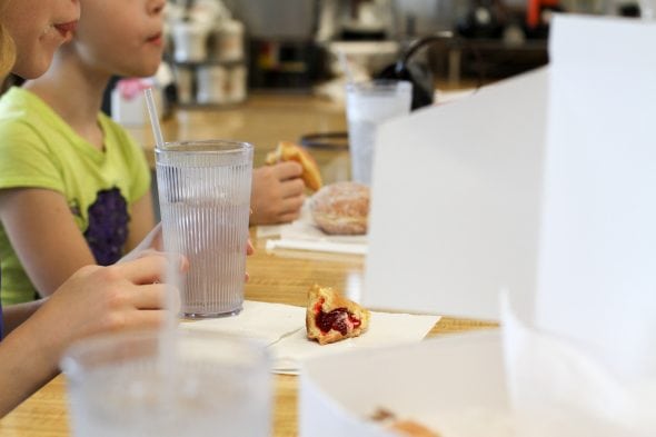 A donut shop view.