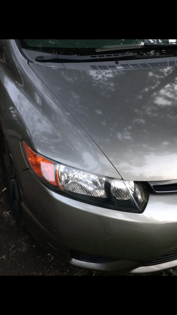 Clear and clean Civic headlights.