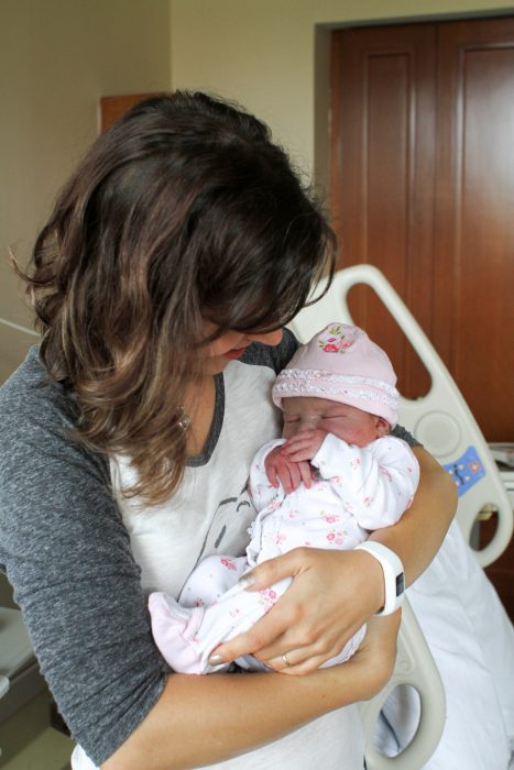 Kristen with a baby niece